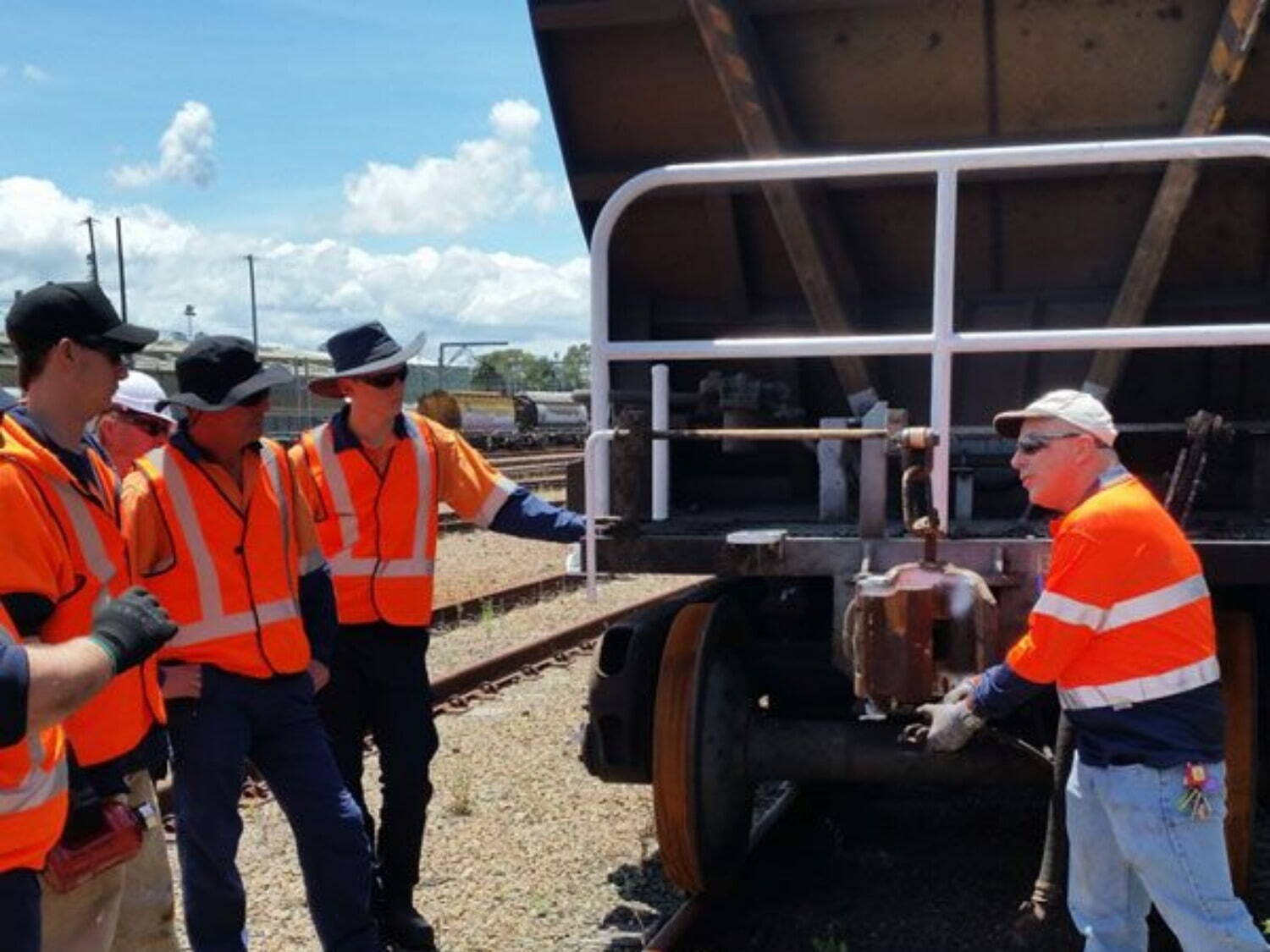 rail school participant practising an action